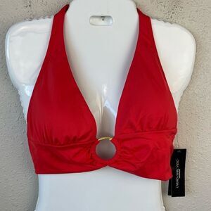 NWT Carmen Marc Valvo Coral Orange Bikini Top Size M